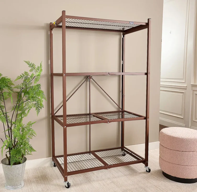 Foldable 4-Tier Storage Rack – Space-Saving Organizer Shelf