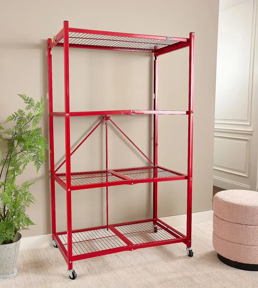 Foldable 4-Tier Storage Rack – Space-Saving Organizer Shelf