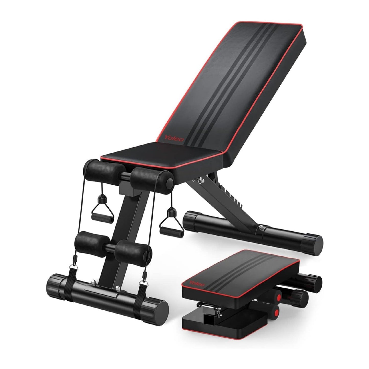 Yoleo Adjustable Weight Bench – Foldable Full Body Workout Bench for Home Gym, Incline/Decline/Flat Positions
