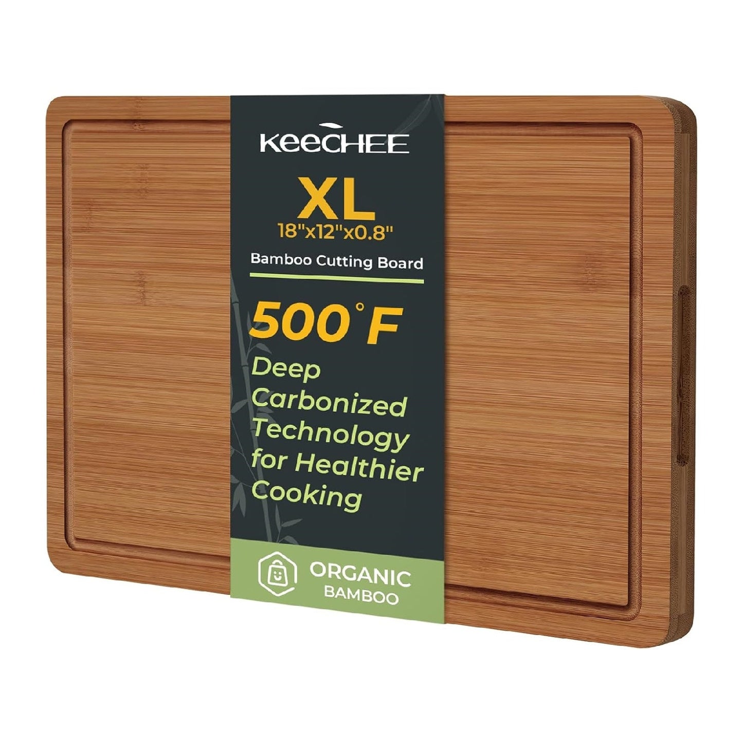 Durable Bamboo Cutting Board – Kitchen Chopping Board with Juice Groove & Built-in Handles, Ideal Gift for Cooking Lovers