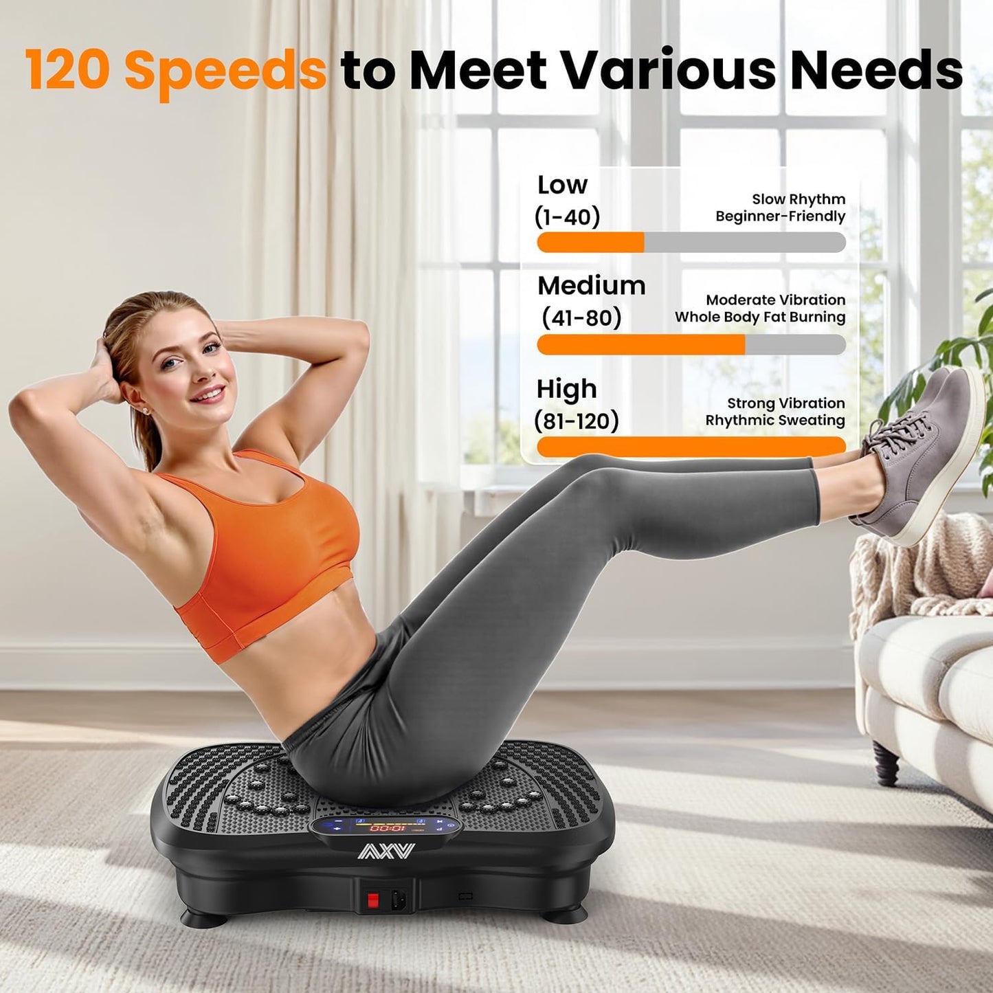 AXV Vibration Plate Exercise Machine – Full Body Fitness Platform for Weight Loss, Lymphatic Drainage & Fat Burning