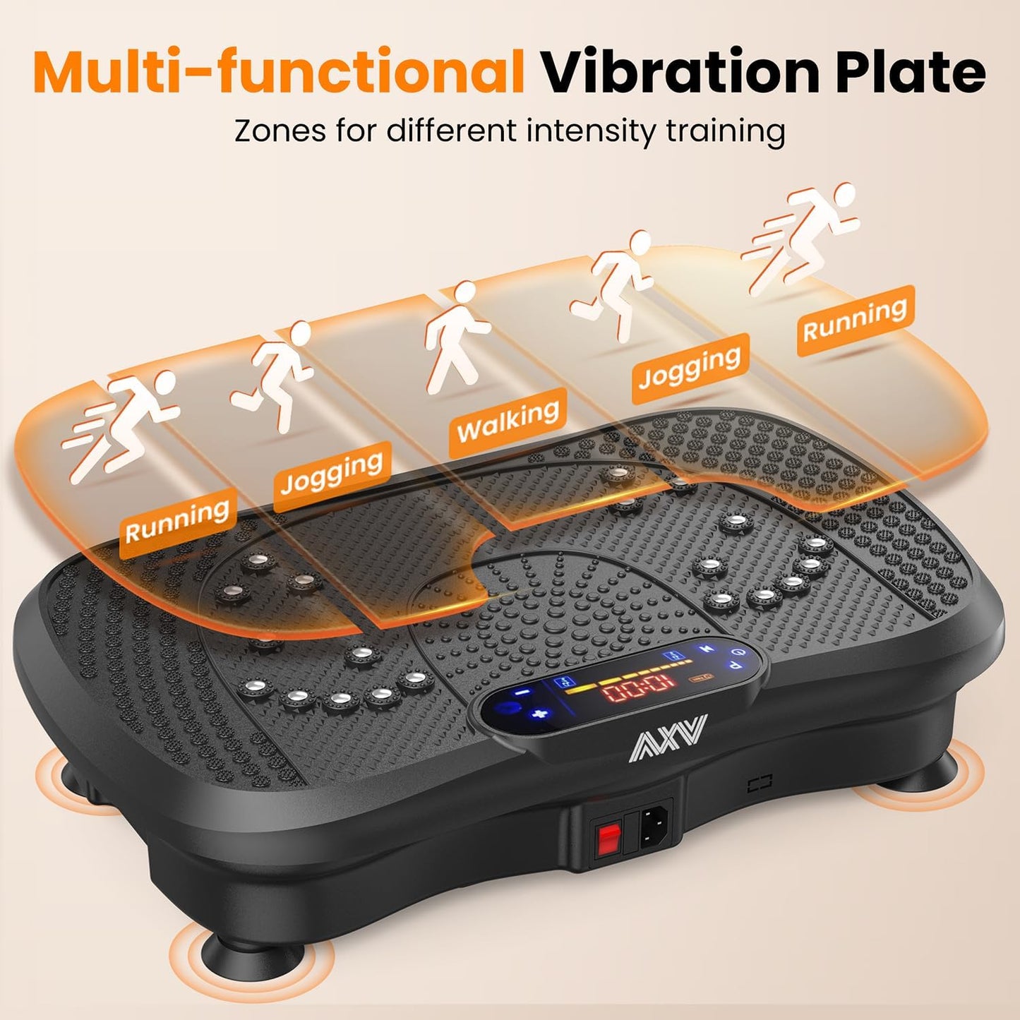 AXV Vibration Plate Exercise Machine – Full Body Fitness Platform for Weight Loss, Lymphatic Drainage & Fat Burning