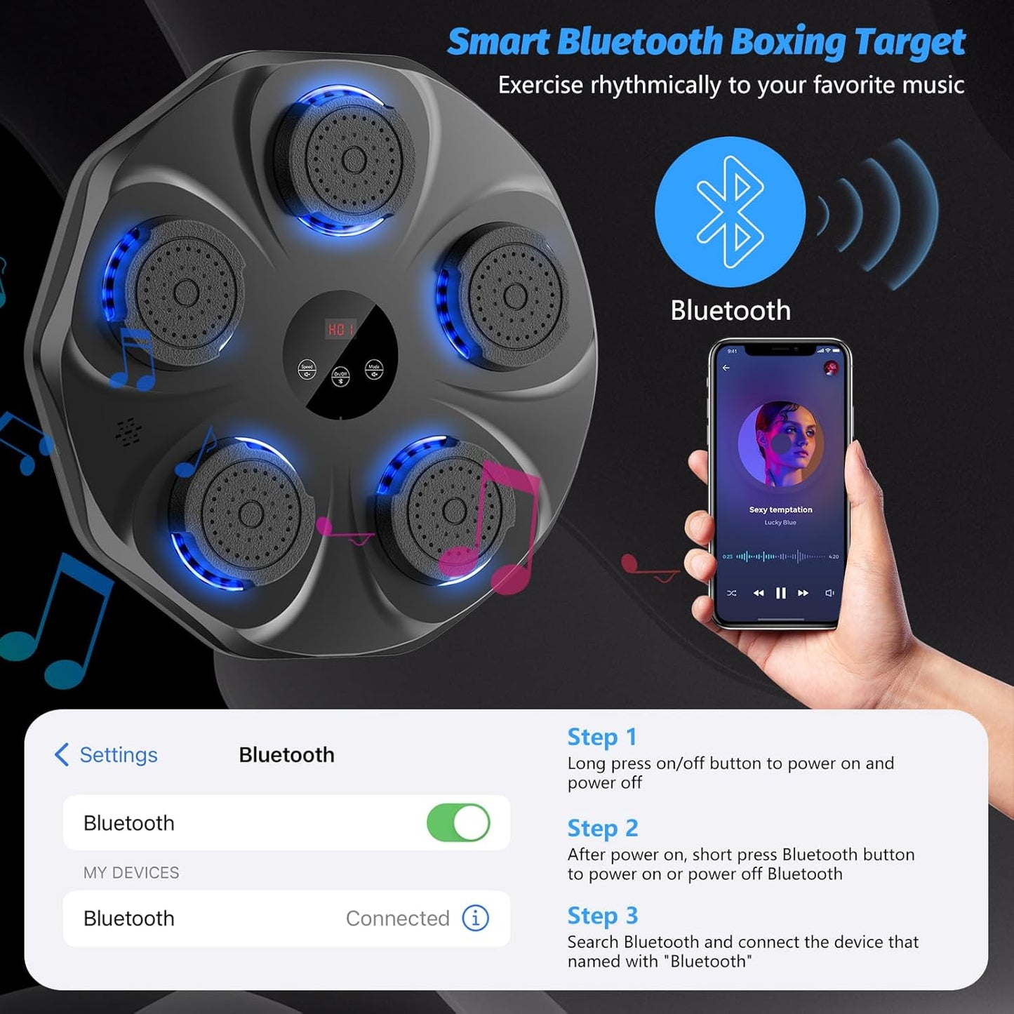 Music boxing machine, large size wall-mounted electronic boxing target