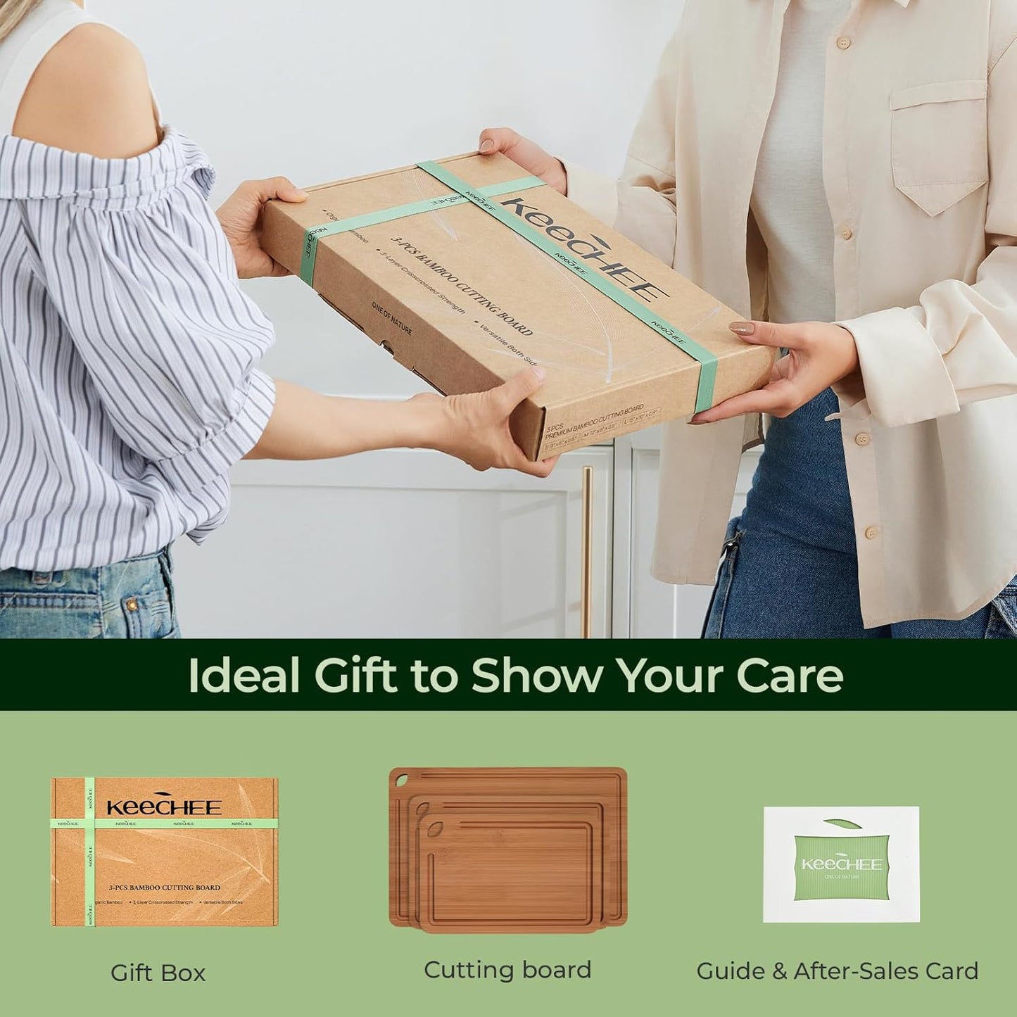 Durable Bamboo Cutting Board – Kitchen Chopping Board with Juice Groove & Built-in Handles, Ideal Gift for Cooking Lovers