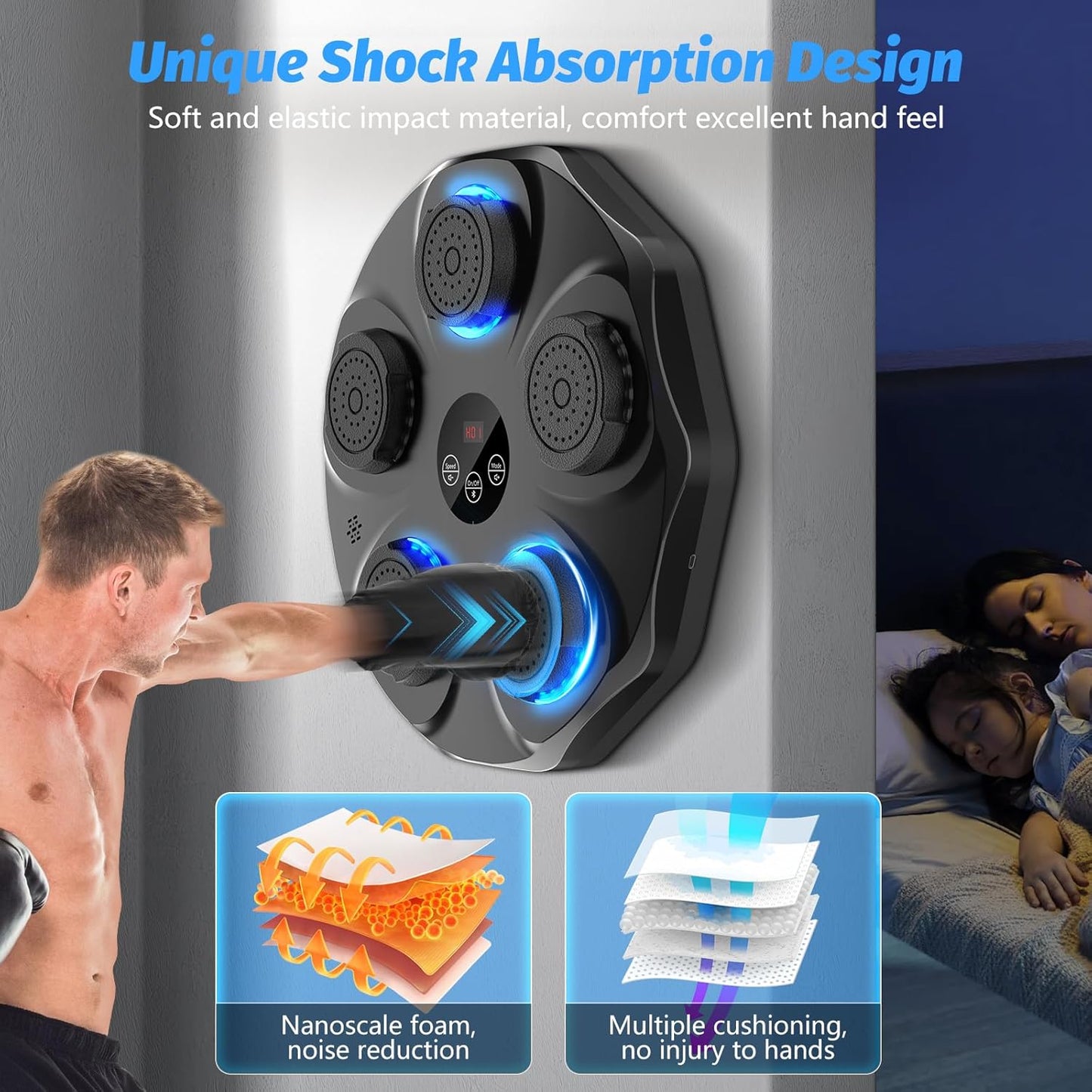 Music boxing machine, large size wall-mounted electronic boxing target
