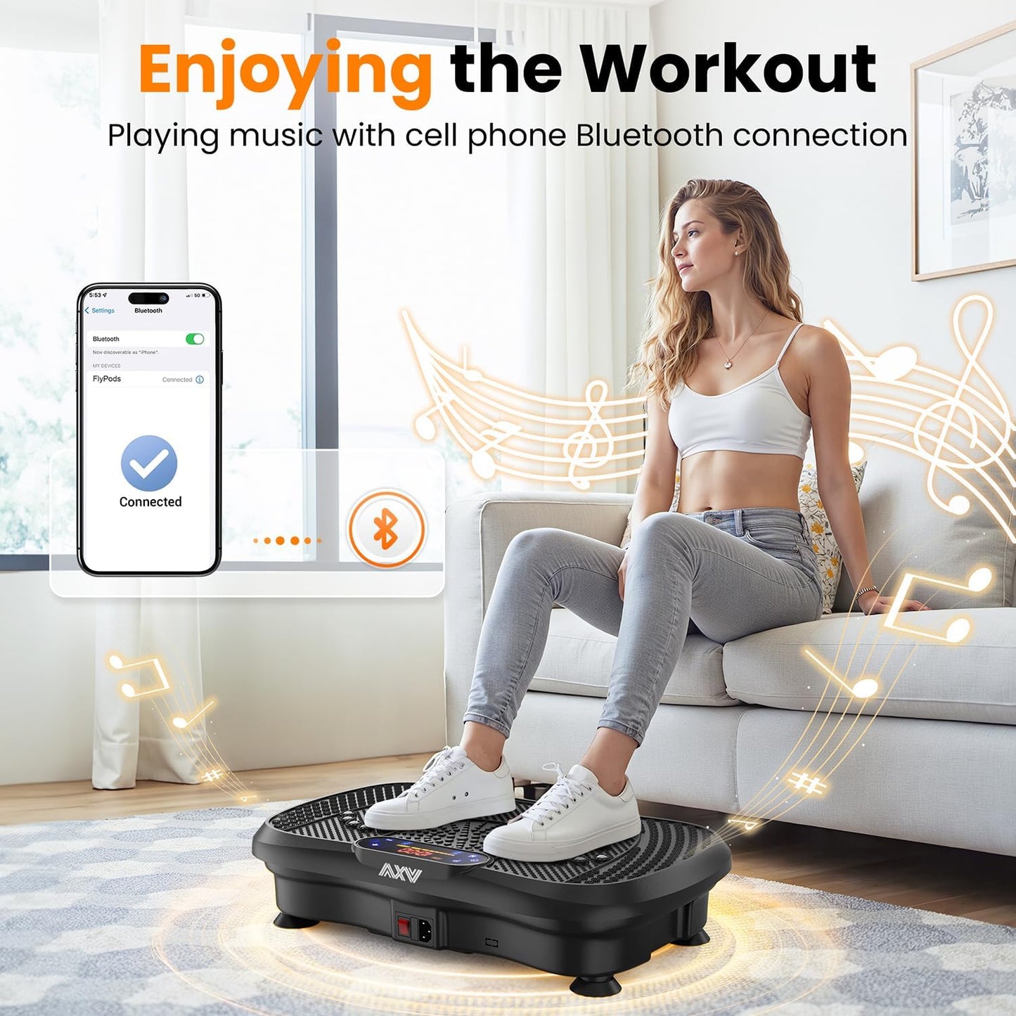 AXV Vibration Plate Exercise Machine – Full Body Fitness Platform for Weight Loss, Lymphatic Drainage & Fat Burning
