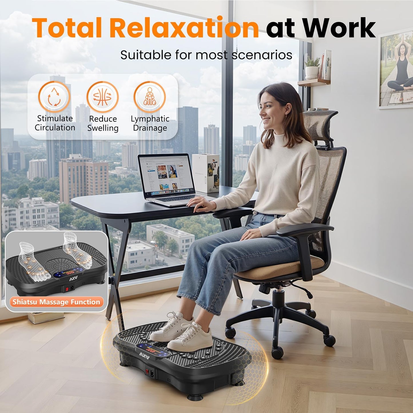 AXV Vibration Plate Exercise Machine – Full Body Fitness Platform for Weight Loss, Lymphatic Drainage & Fat Burning