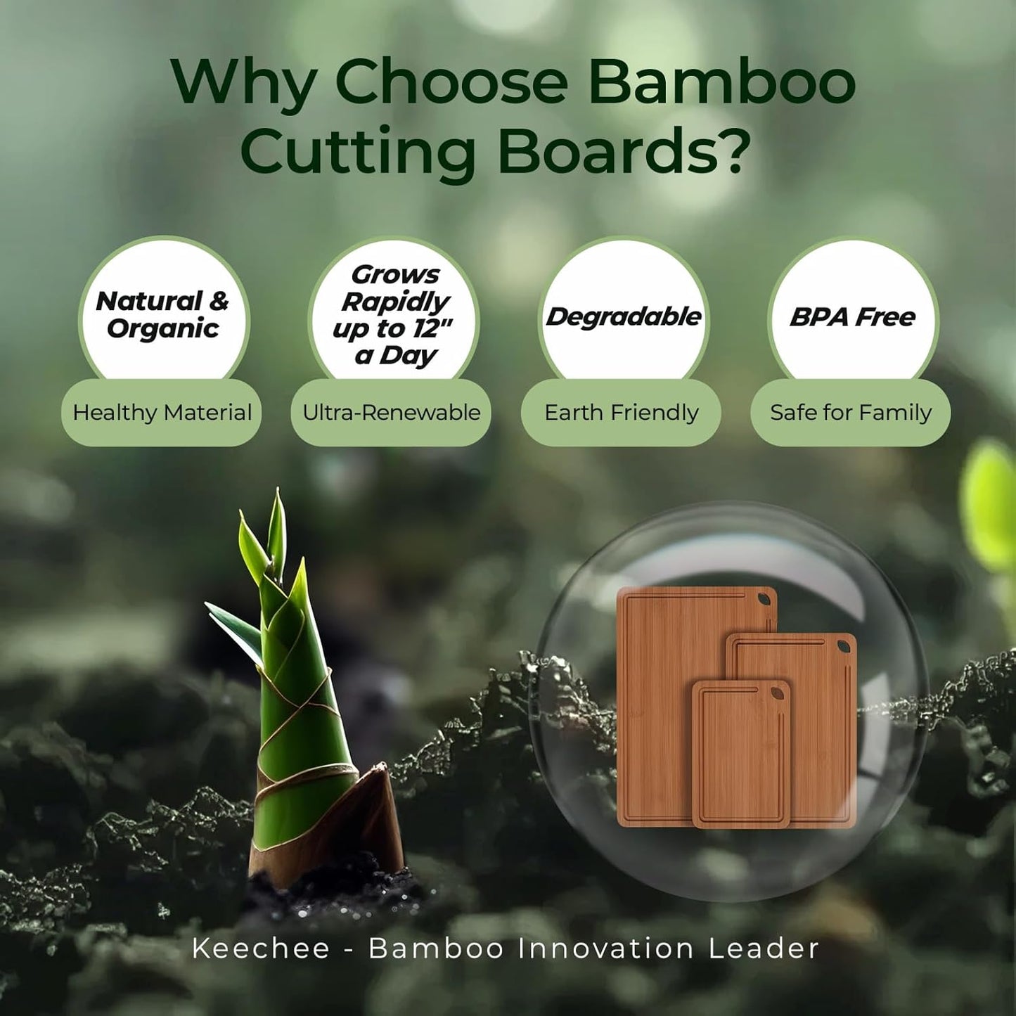Durable Bamboo Cutting Board – Kitchen Chopping Board with Juice Groove & Built-in Handles, Ideal Gift for Cooking Lovers