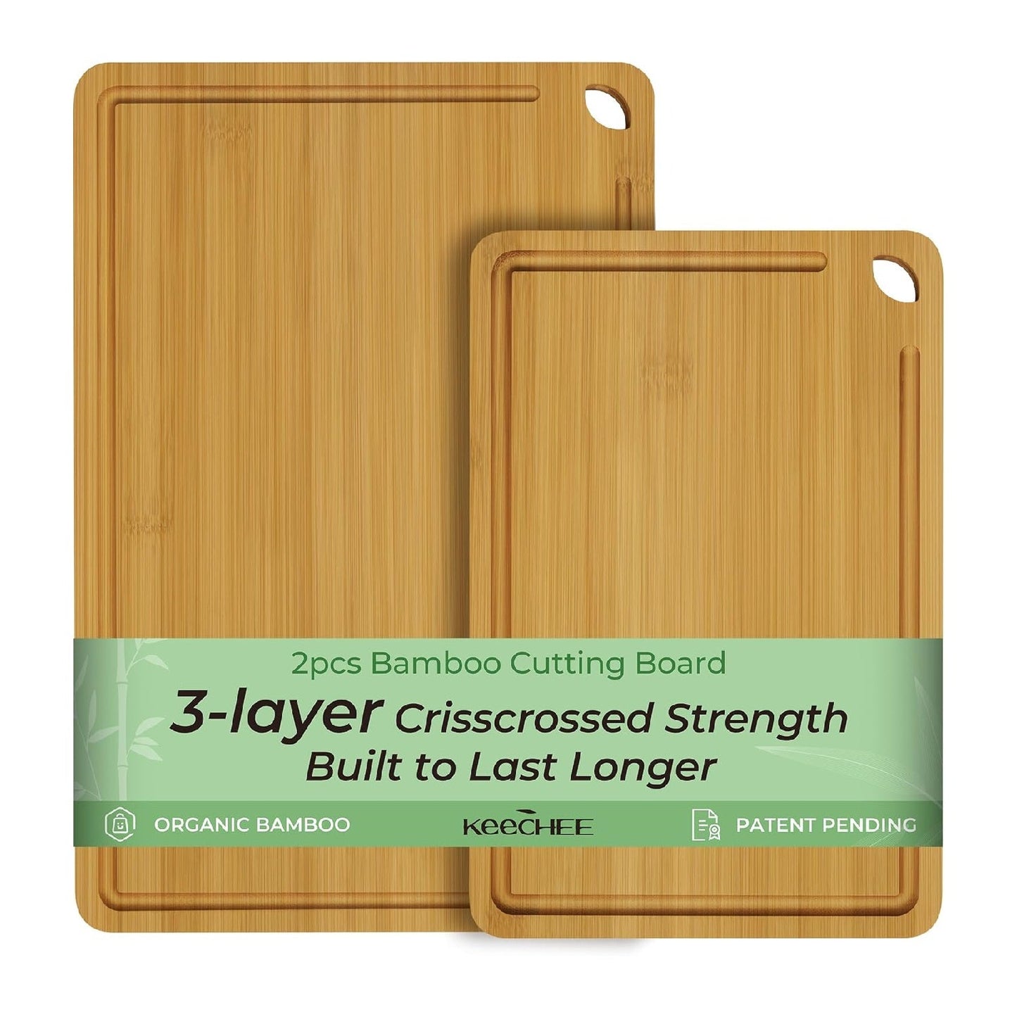 Durable Bamboo Cutting Board – Kitchen Chopping Board with Juice Groove & Built-in Handles, Ideal Gift for Cooking Lovers