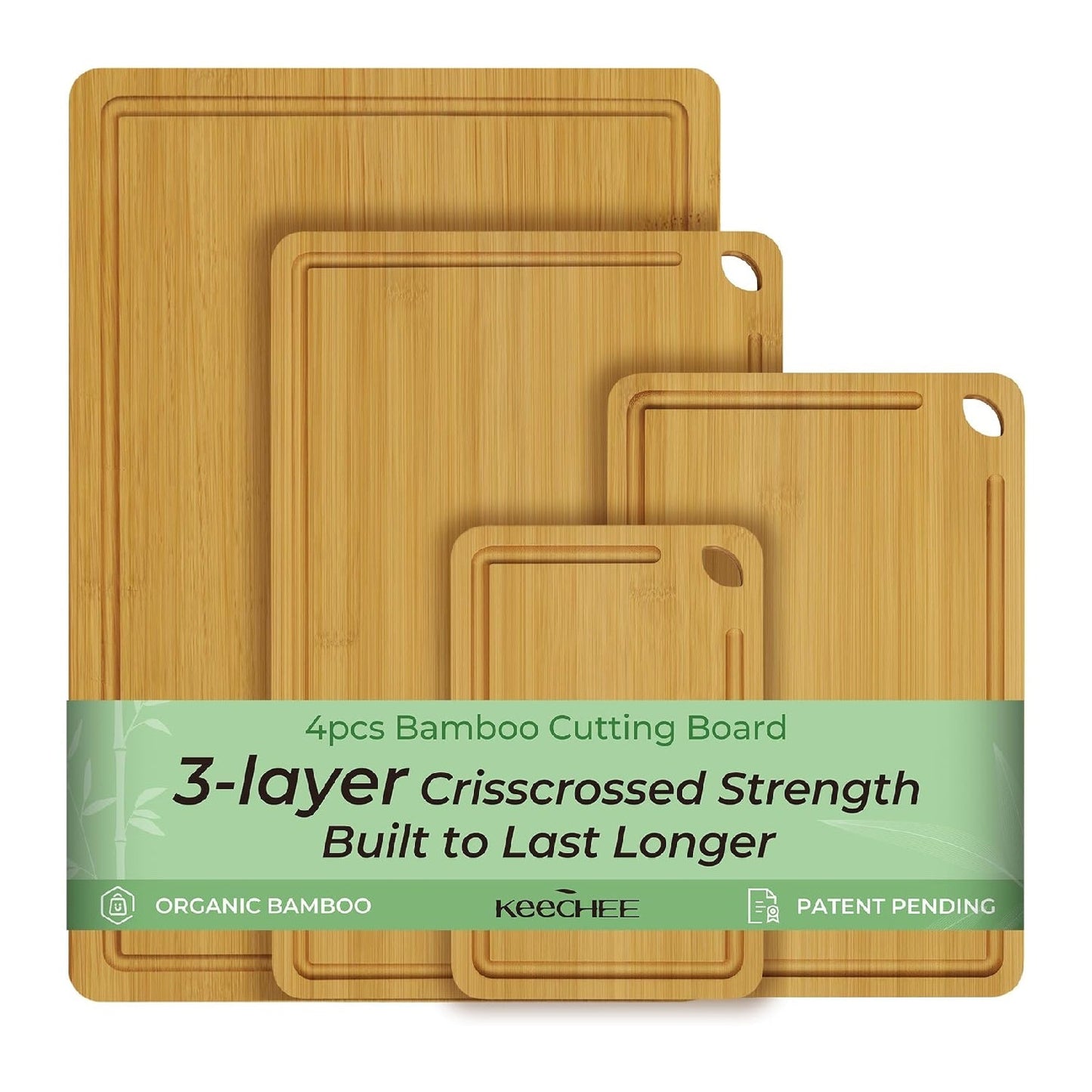 Durable Bamboo Cutting Board – Kitchen Chopping Board with Juice Groove & Built-in Handles, Ideal Gift for Cooking Lovers