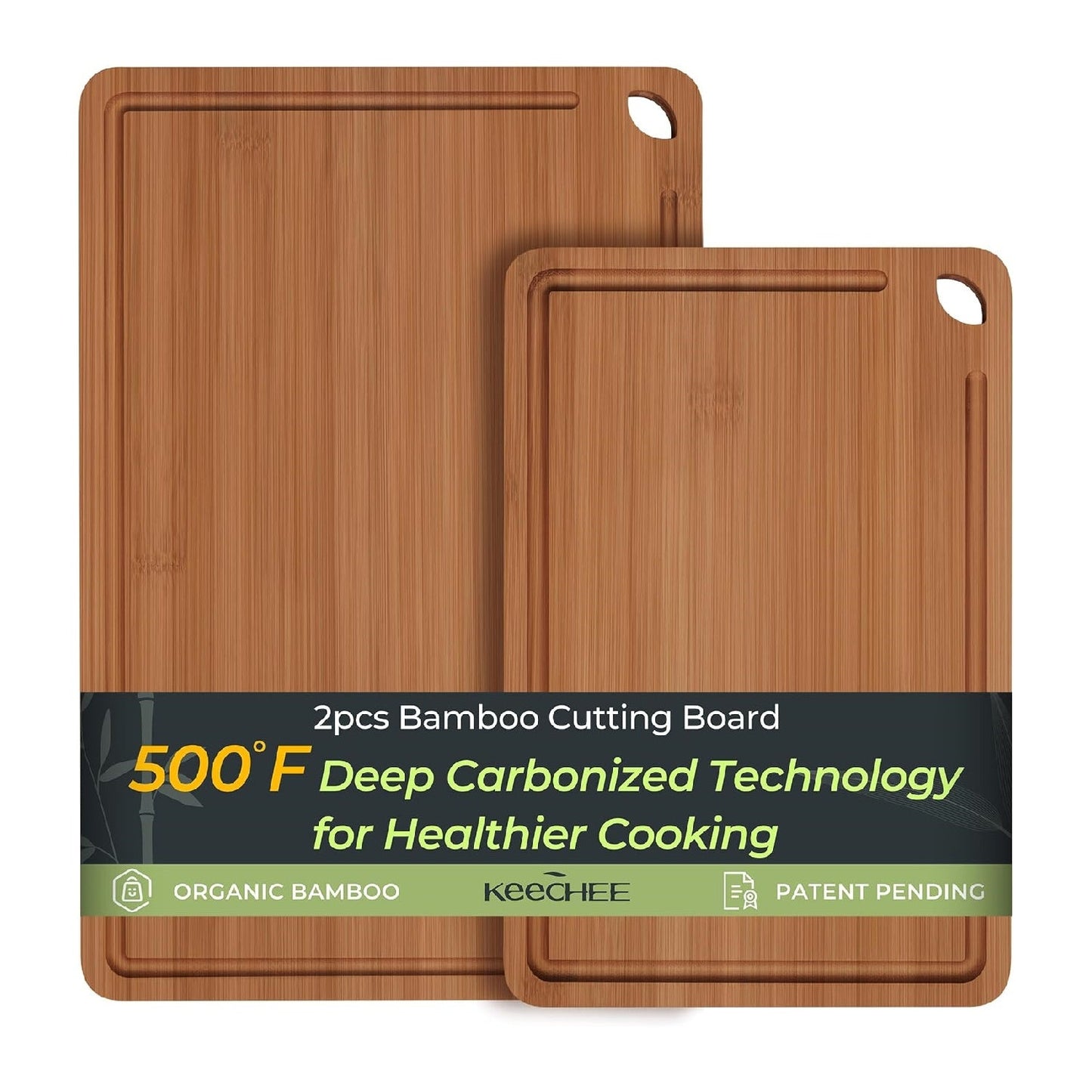 Durable Bamboo Cutting Board – Kitchen Chopping Board with Juice Groove & Built-in Handles, Ideal Gift for Cooking Lovers