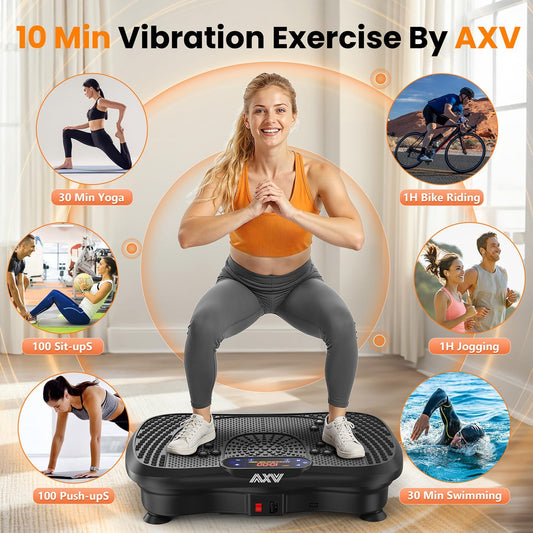 AXV Vibration Plate Exercise Machine – Full Body Fitness Platform for Weight Loss, Lymphatic Drainage & Fat Burning