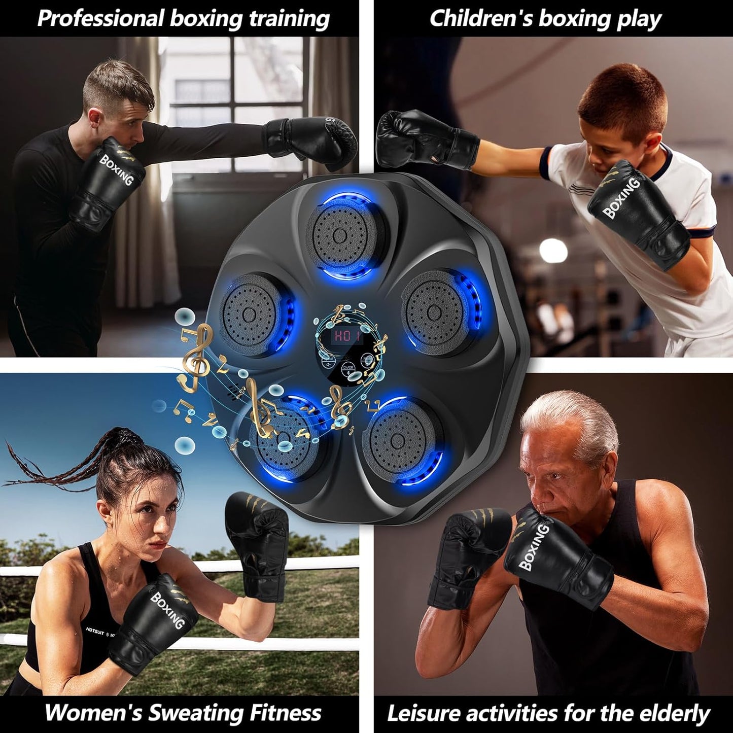 Music boxing machine, large size wall-mounted electronic boxing target