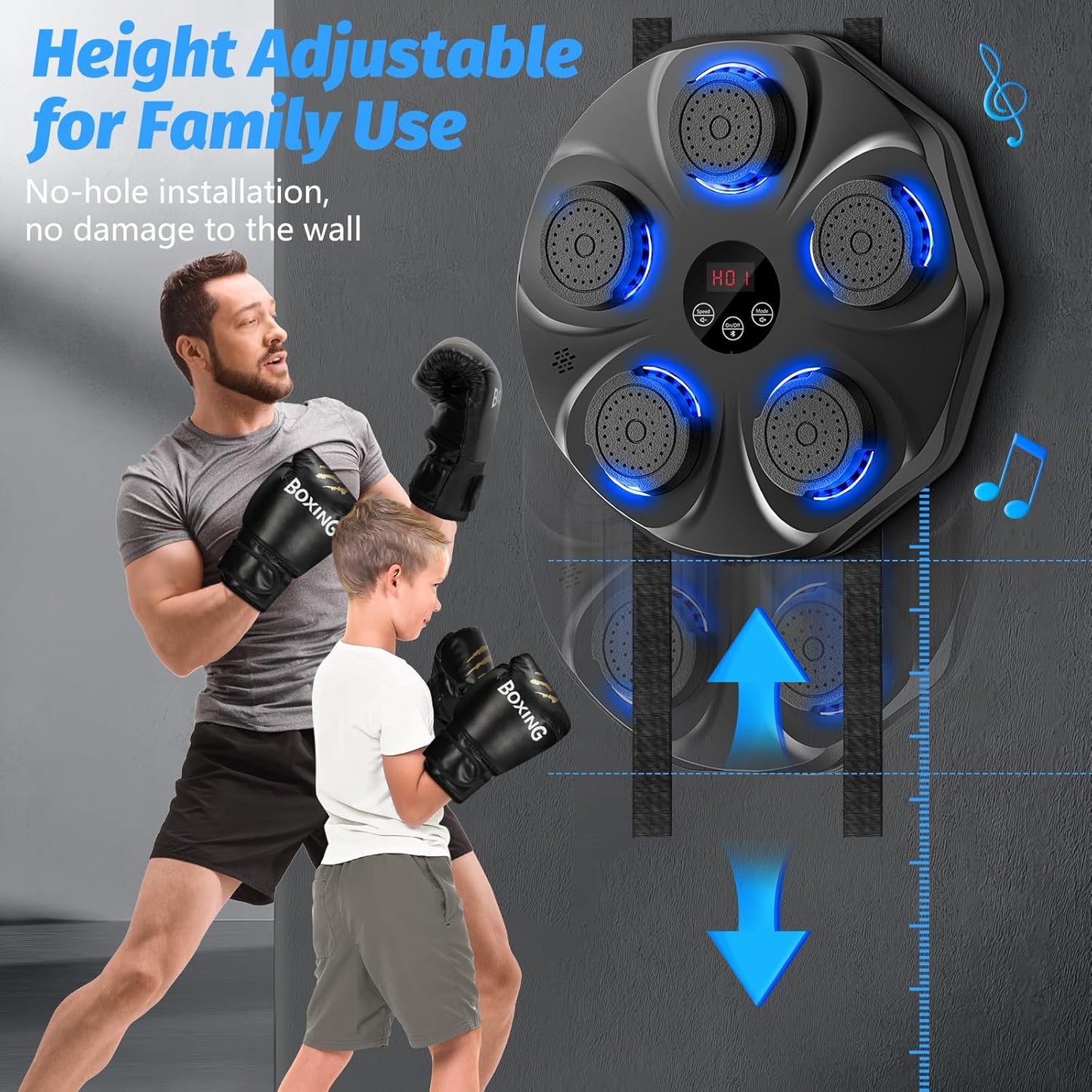 Music boxing machine, large size wall-mounted electronic boxing target