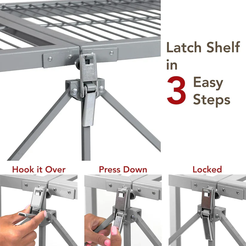 Foldable 4-Tier Storage Rack – Space-Saving Organizer Shelf