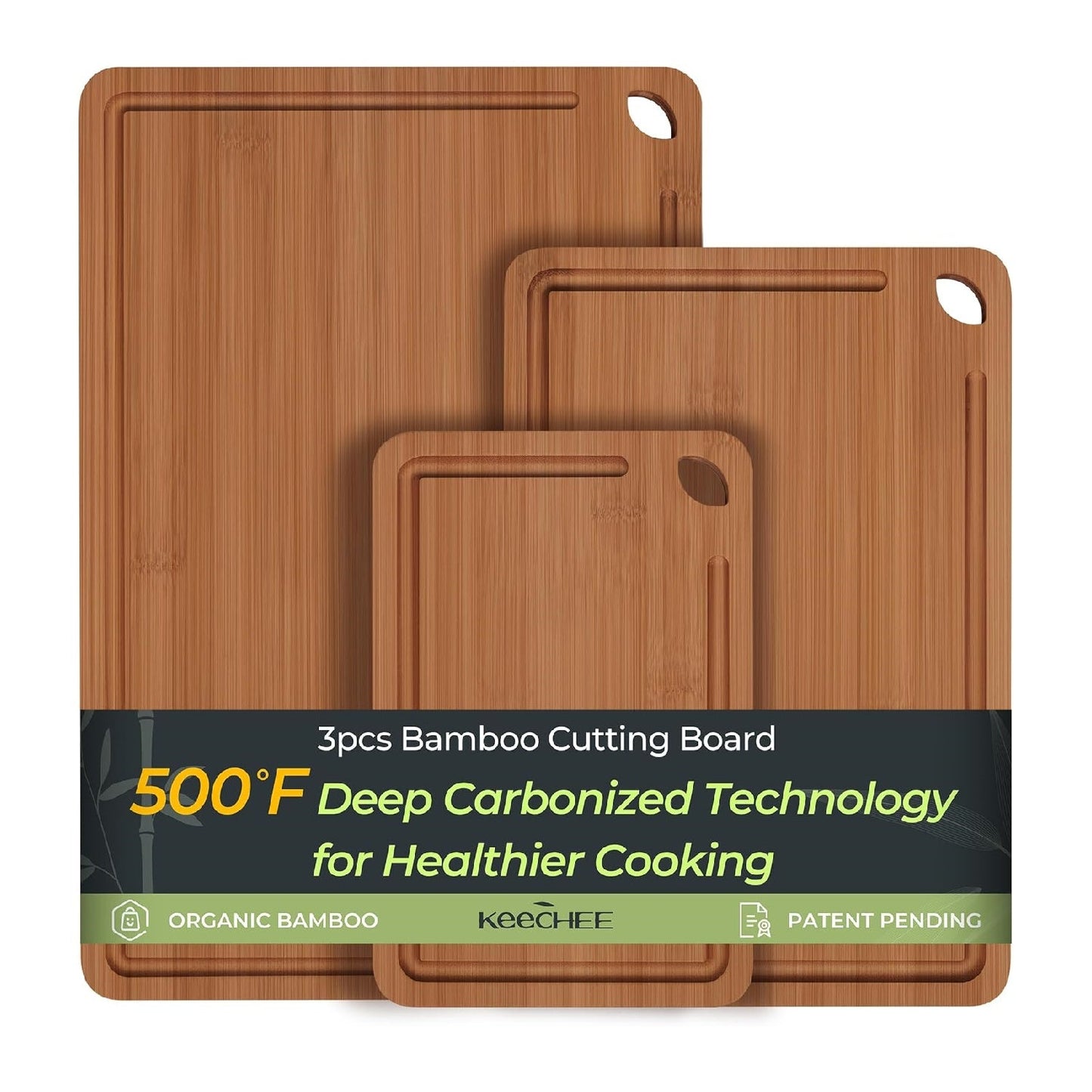 Durable Bamboo Cutting Board – Kitchen Chopping Board with Juice Groove & Built-in Handles, Ideal Gift for Cooking Lovers