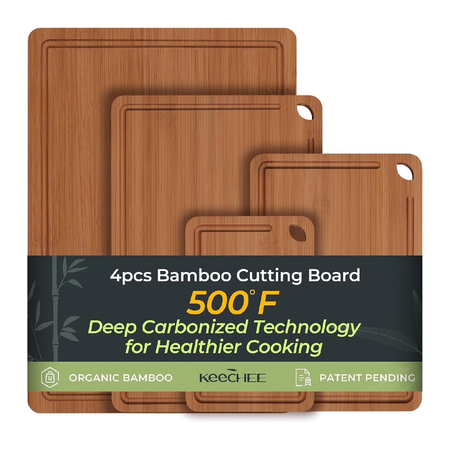Durable Bamboo Cutting Board – Kitchen Chopping Board with Juice Groove & Built-in Handles, Ideal Gift for Cooking Lovers