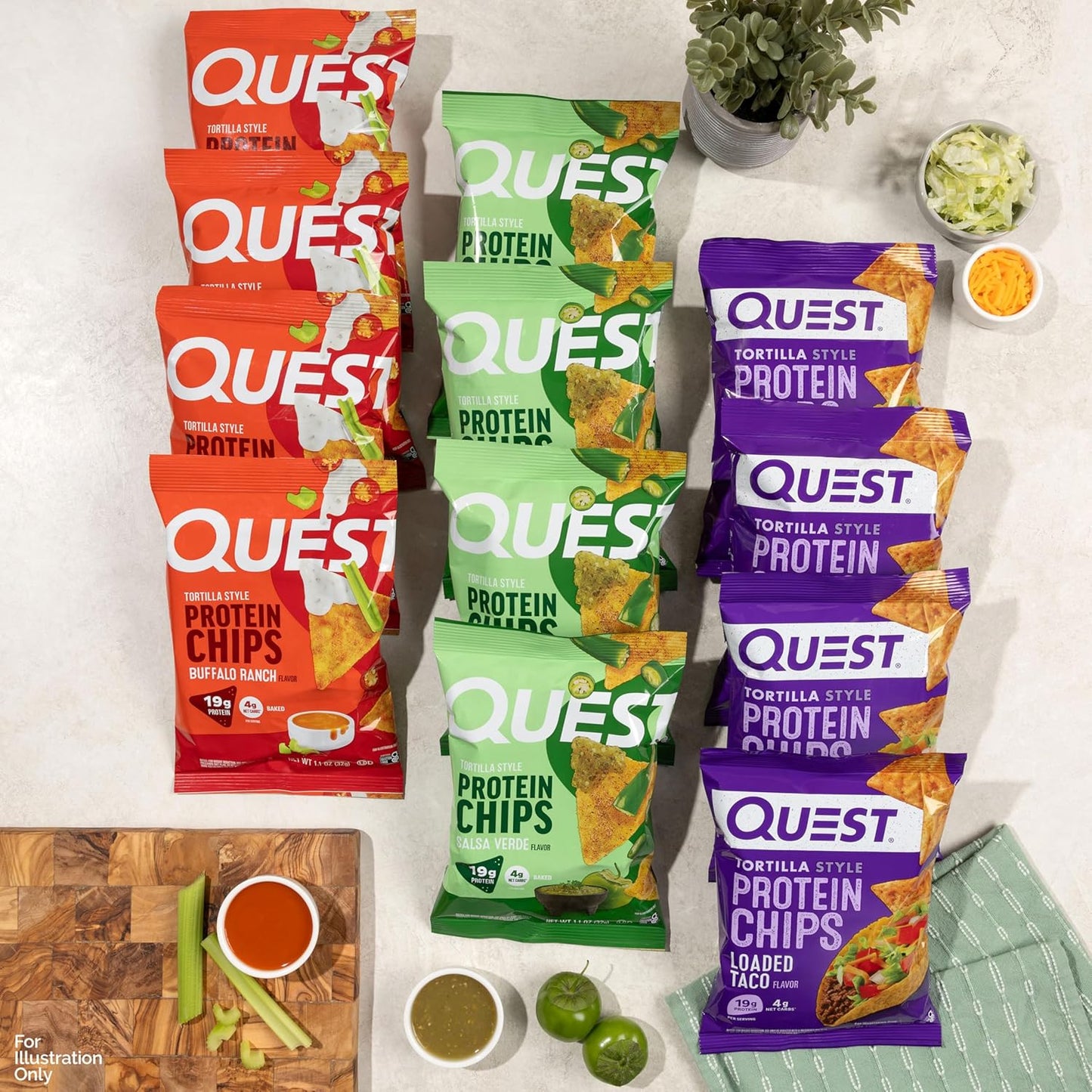 Quest Nutrition Protein Chips, 19g Protein, 4g Net Carb, Low Carb, Gluten Free, 1.1 oz (Pack of 12)