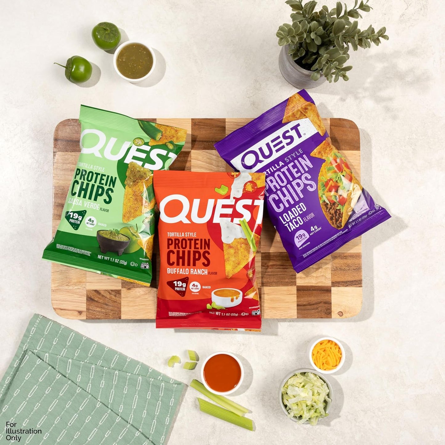 Quest Nutrition Protein Chips, 19g Protein, 4g Net Carb, Low Carb, Gluten Free, 1.1 oz (Pack of 12)