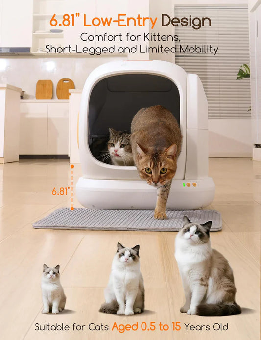 CleanAir 75L Auto Litter Box – Wi-Fi Self-Cleaning, Quiet, App Alerts