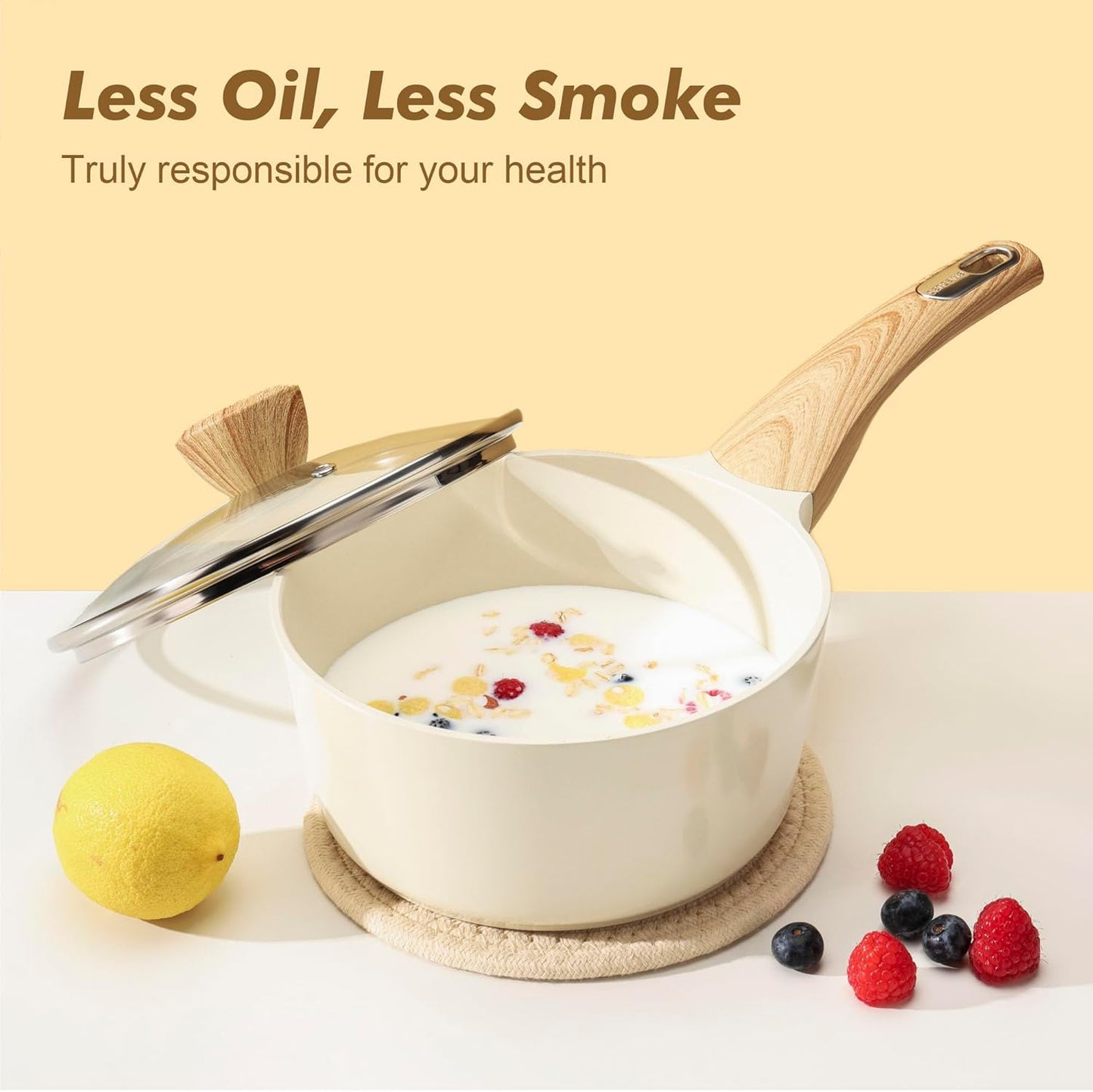 Ceramic Nonstick Cookware Set – 14-Piece Pots & Pans, Induction Compatible, Healthy & Toxin-Free